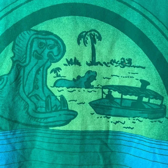 DISNEYLAND WALT DISNEY WORLD SIZE LARGE GREEN JUNGLE CRUISE DESIGN CLEAN… - Picture 5 of 8